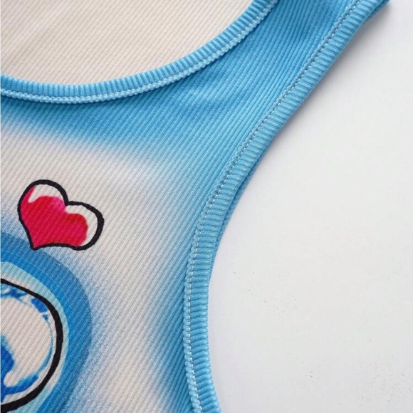 - ICON Women's Summer Cartoon Letter Printed Slim Fit Tank Top - Picture 2 of 4